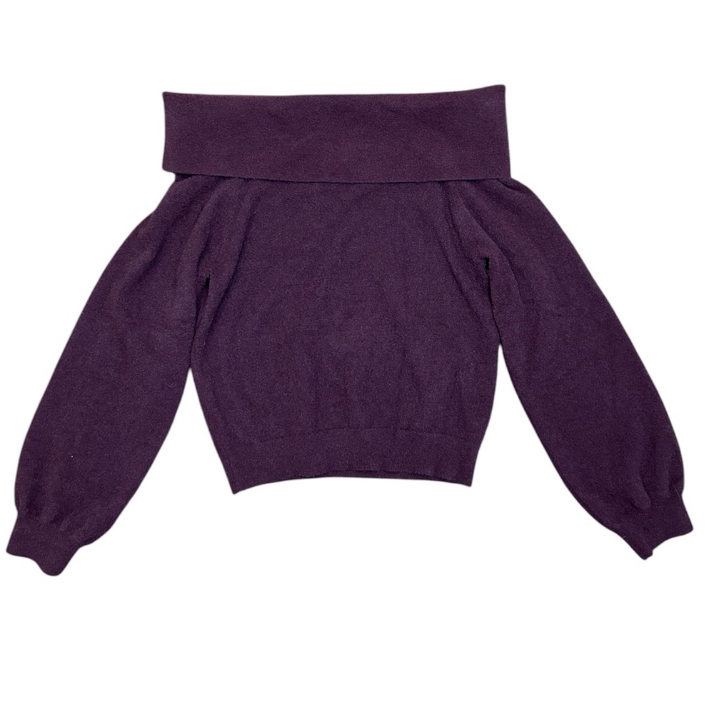 BOBI BLACK Off Shoulder Sweater Size Small Wine Color